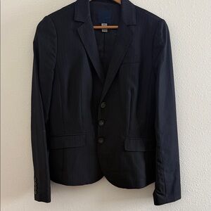 J. Crew Dark Navy Pinstripe Three-Button Blazer